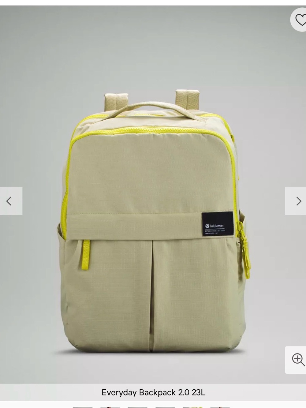 LULULEMON Green/Yellow Everyday Backpack 2.0 23L *DISCONTINUED* From 2